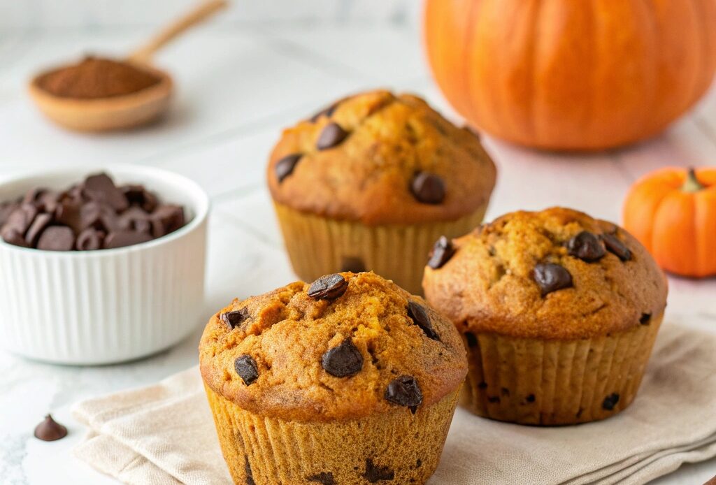 Air Fryer Pumpkin Chocolate Chip Muffins