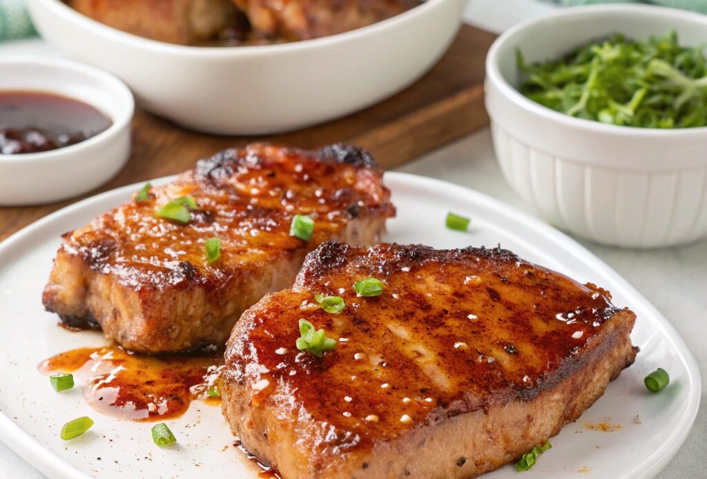 Sweet and Spicy Air Fryer Pork chops