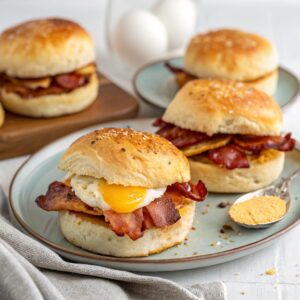 Air Fryer Egg And Bacon Stuffed Biscuits