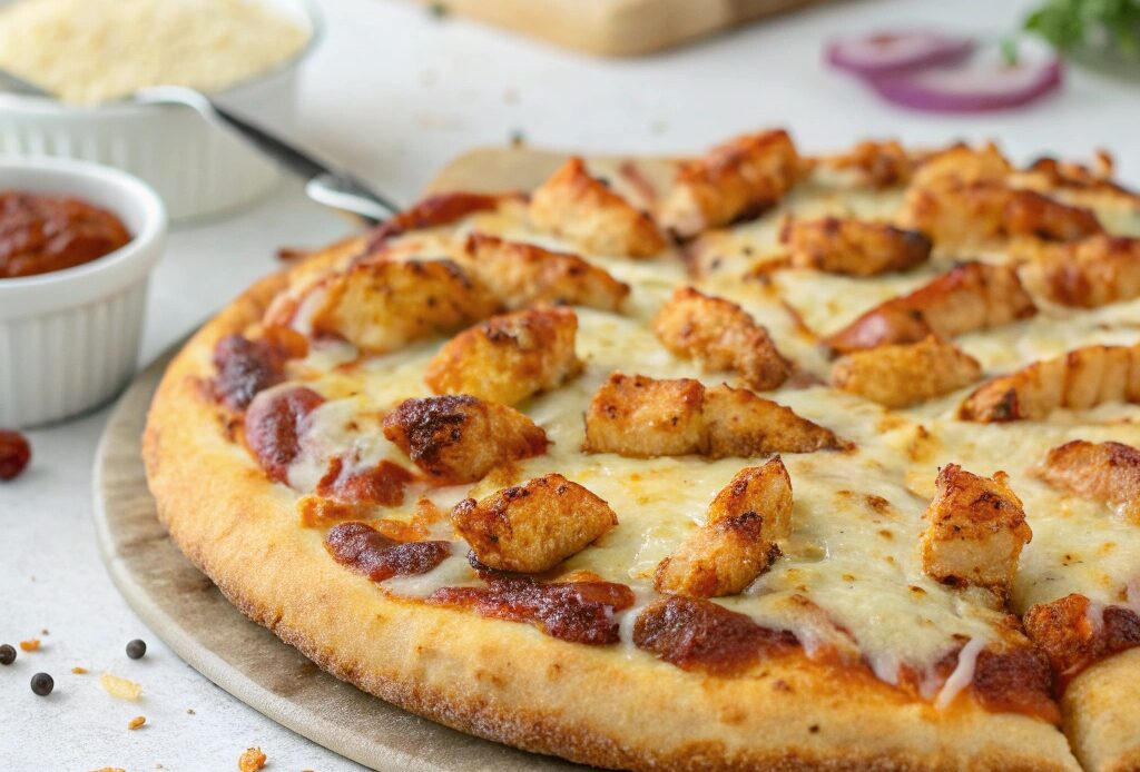 Homemade Air Fryer BBQ Chicken Pizza