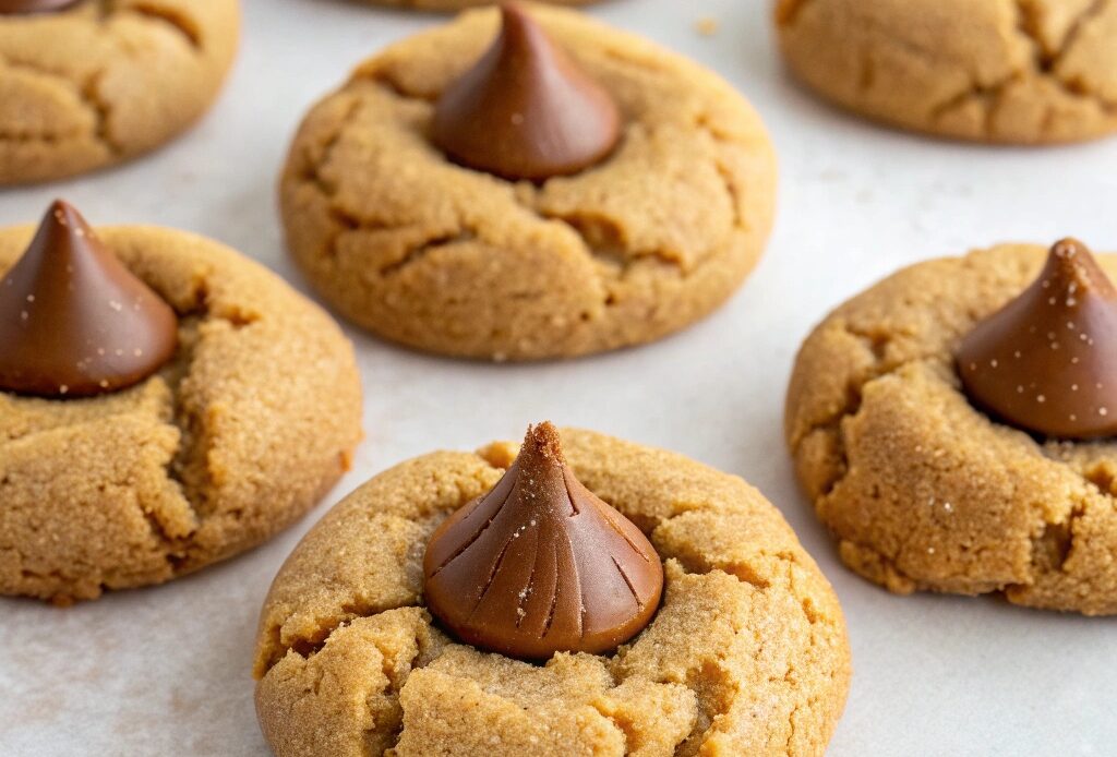 Air Fryer Peanut Butter Blossom Cookies