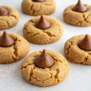 Air Fryer Peanut Butter Blossom Cookies