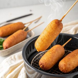 Classic, Crispy Corn Dogs in the air fryer