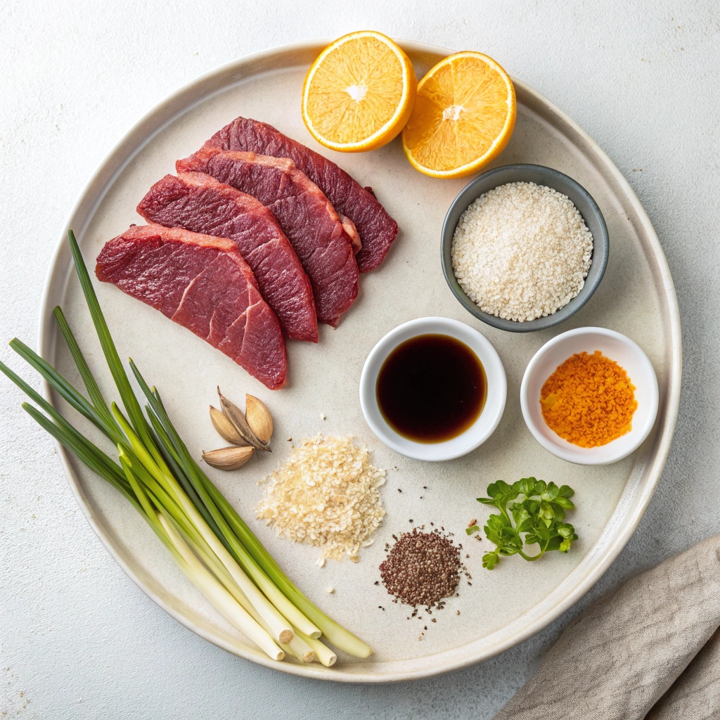 Ingredients for Air Fryer Orange Beef