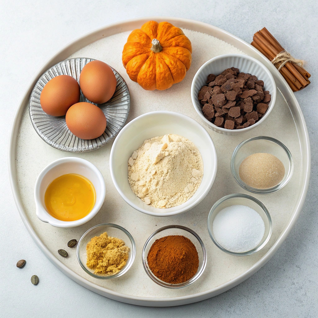 Ingredients for Pumpkin Chocolate Chip Muffins