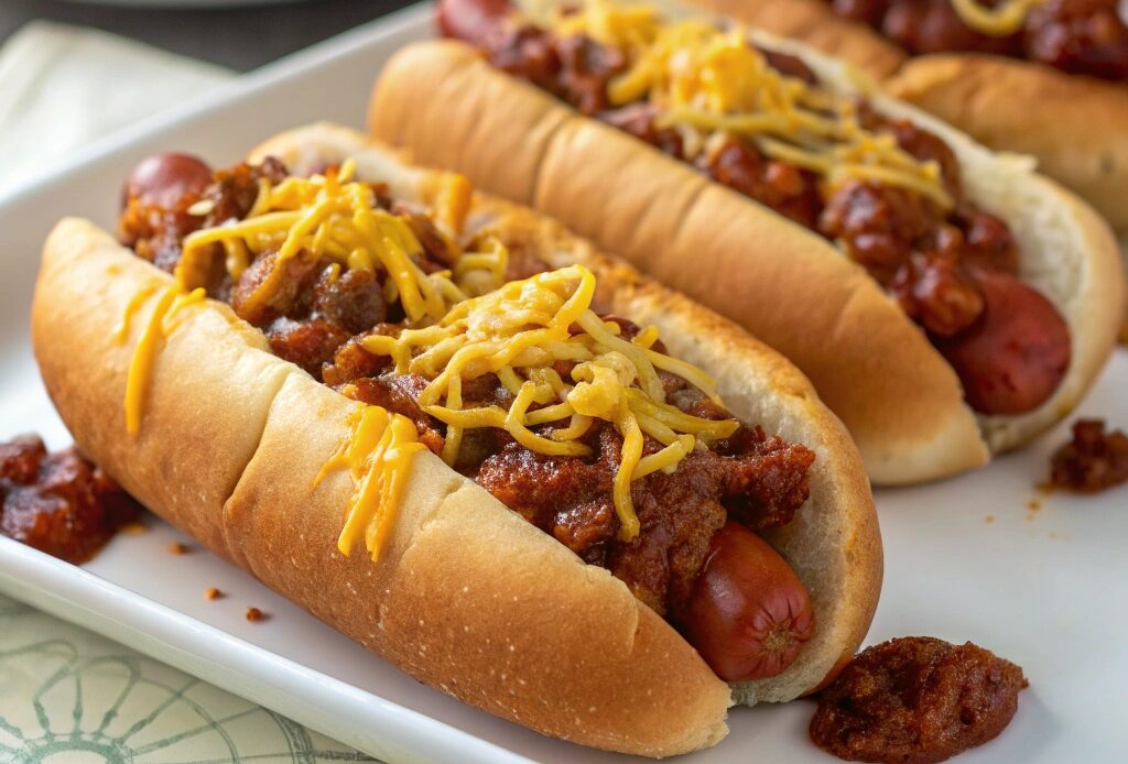 Air Fryer Chili Cheese Dogs