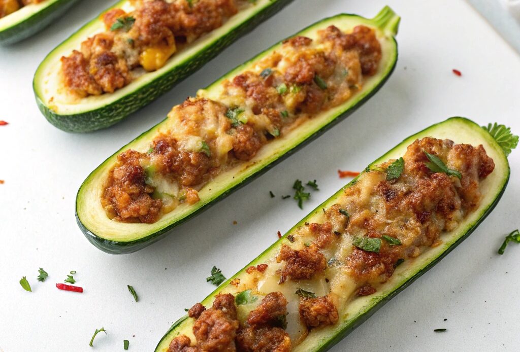 Keto Air Fryer Zucchini Boats