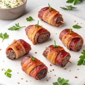 Air Fryer Bacon Wrapped Steak Bites