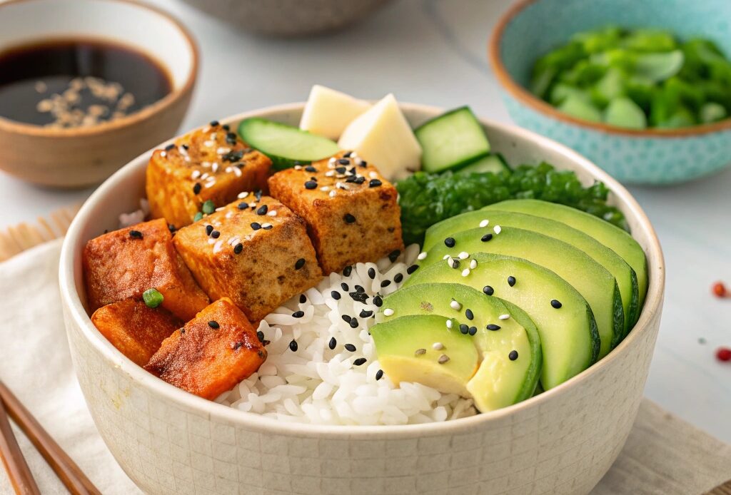 Air Fryer Tofu Poke Bowls