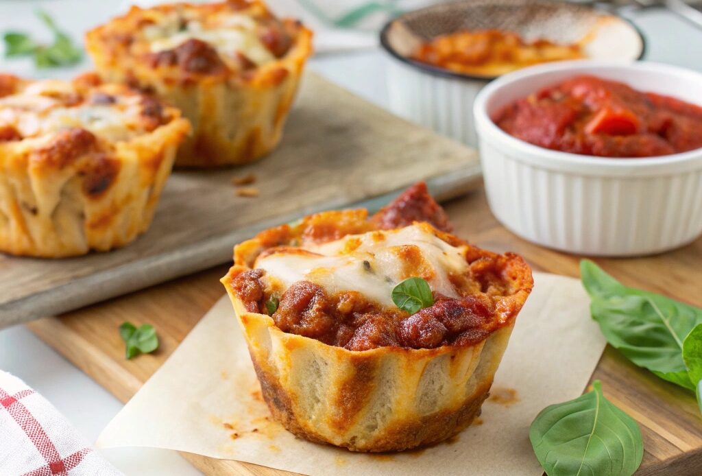 Melted Air Fryer Lasagna Cups