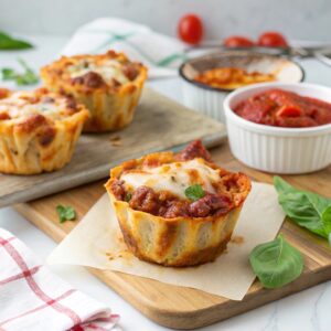 Melted Air Fryer Lasagna Cups