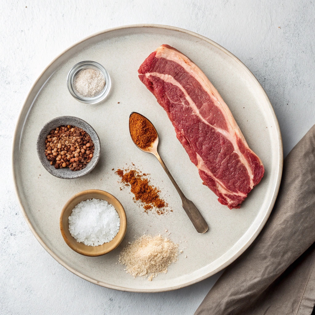 Ingredients for Air Fryer Bacon Wrapped Steak Bites