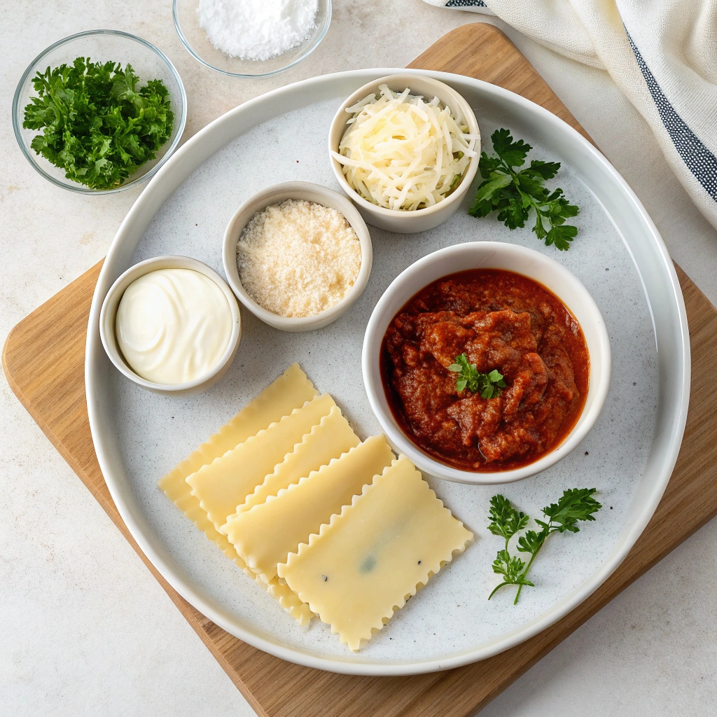 Ingredients for Air Fryer Lasagna Cups