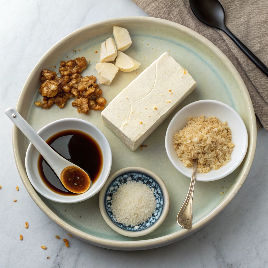 Ingredients for Sticky Ginger Tofu